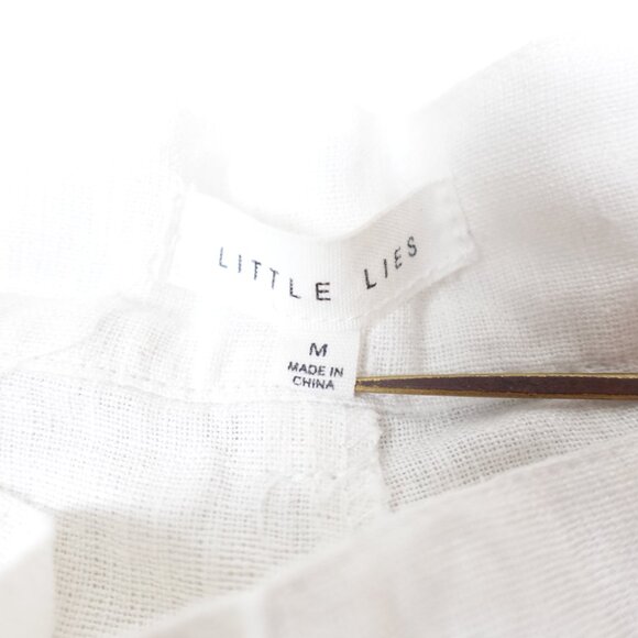 LITTLE LIES Linen Wide Leg Pants Women's Medium Lightweight Summer Beach Trouser - Picture 3 of 11